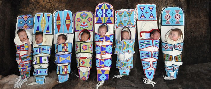 Bound in Traditon, 8 Babies in Cradleboards, Post Card
