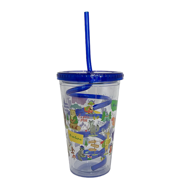 Kids Cup with Red Lid and Kurly Straw