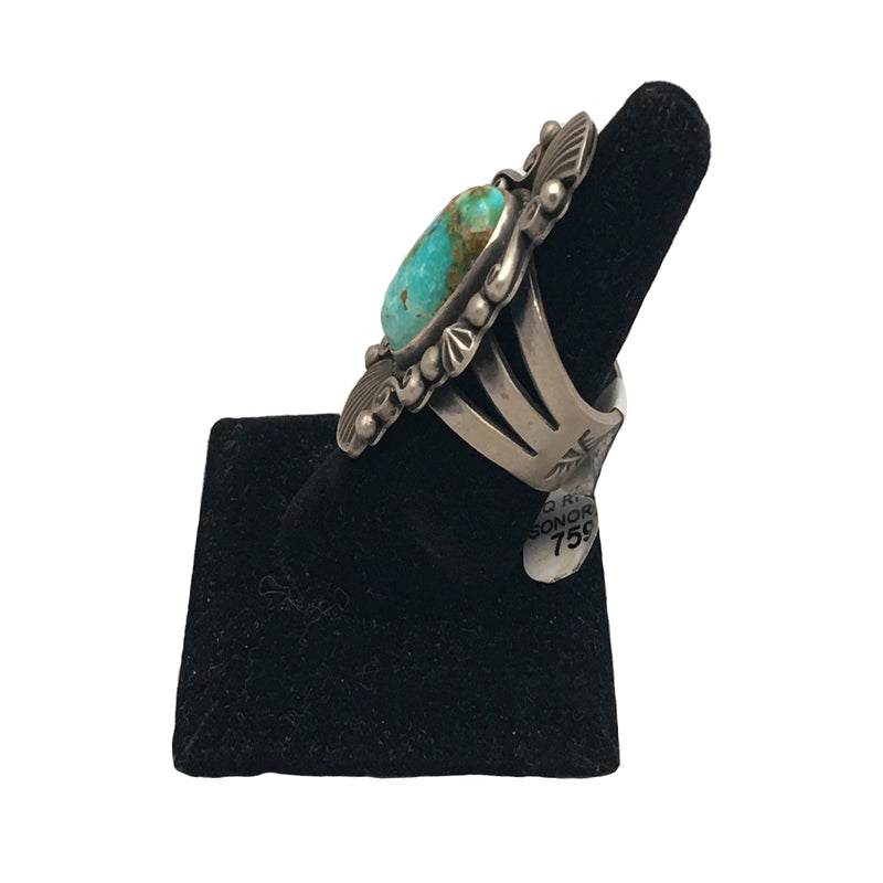 Sonoran Turquoise Ring Brushed Sterling Silver