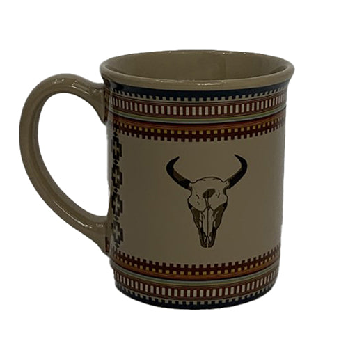 VNTG large Tan Orang longhorn Enamelware Cowboy Coffee Pot Kettle And 5  Cups Mug