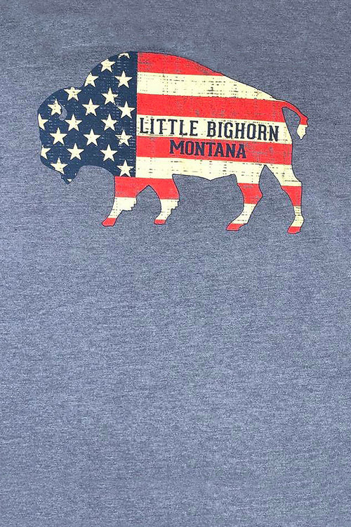 Buffalo US Flag Little Bighorn Mt - HNAVY