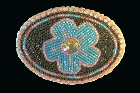 Northern Cheyenne Indian Beaded Belt Buckle Native American