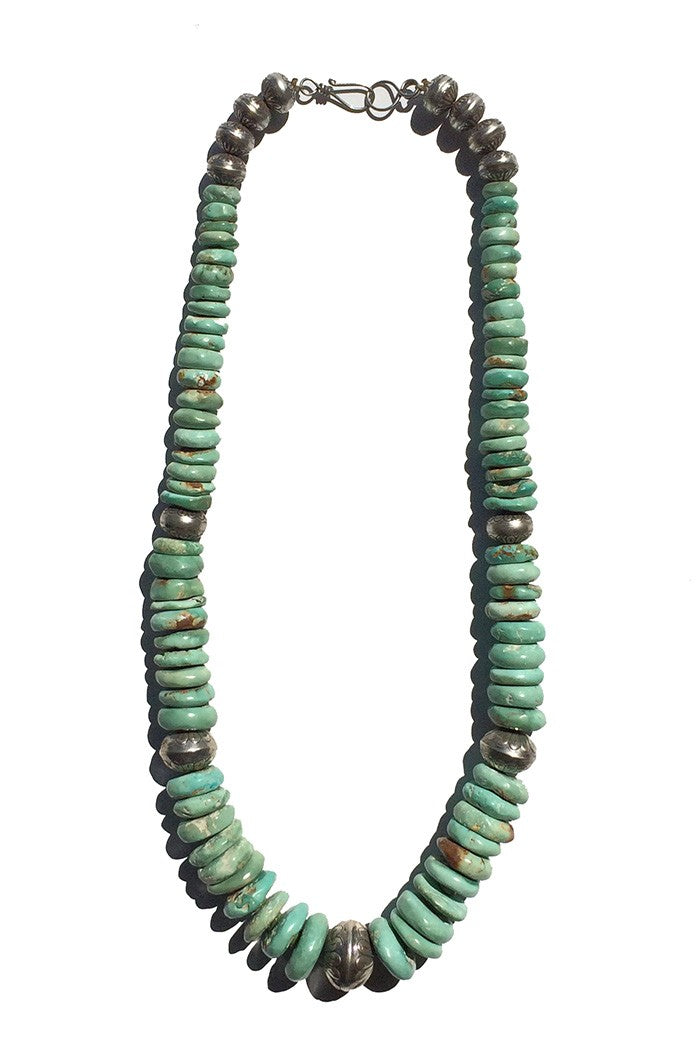 Turquoise Necklace with Sterling Silver Beads