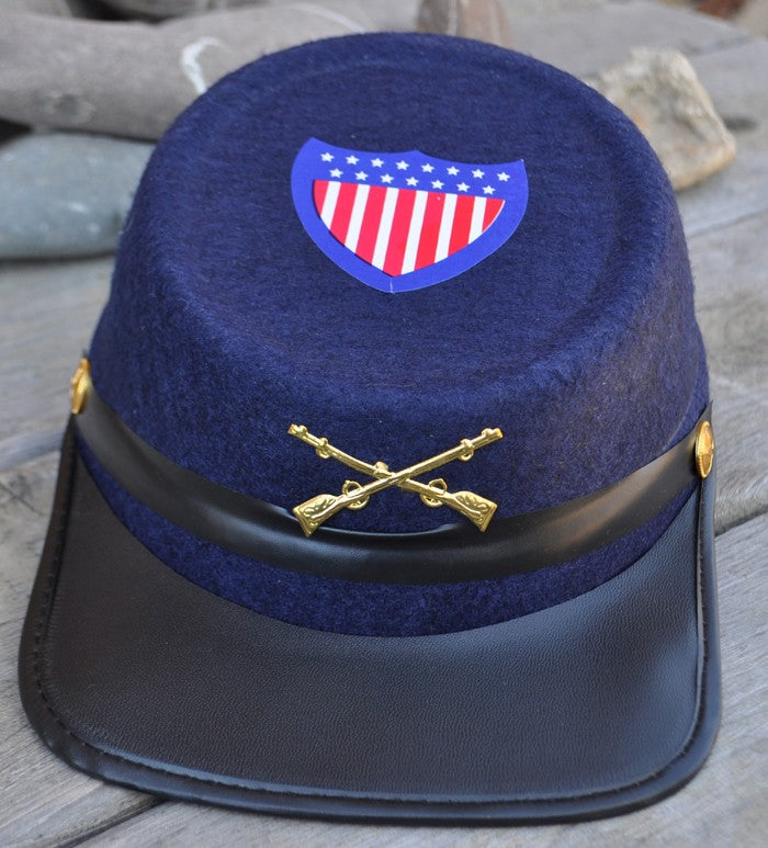 Union Blue 7th Cavalry Cross Sabre Felt Kepi Cap